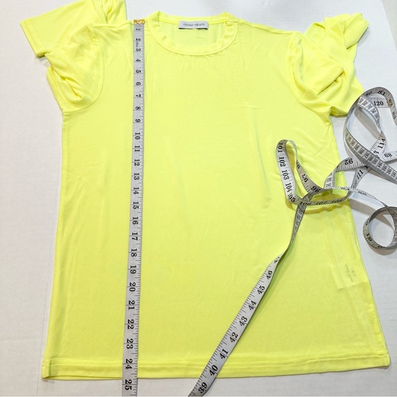 Christian Wijnants Mesh Top Lime Neon Yellow Long Sleeve Crewneck, Size L - Picture 13 of 13